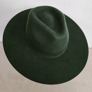 American Hat Makers NWT Elegant Forest Green Wide Brim Western Fedora Hat Medium